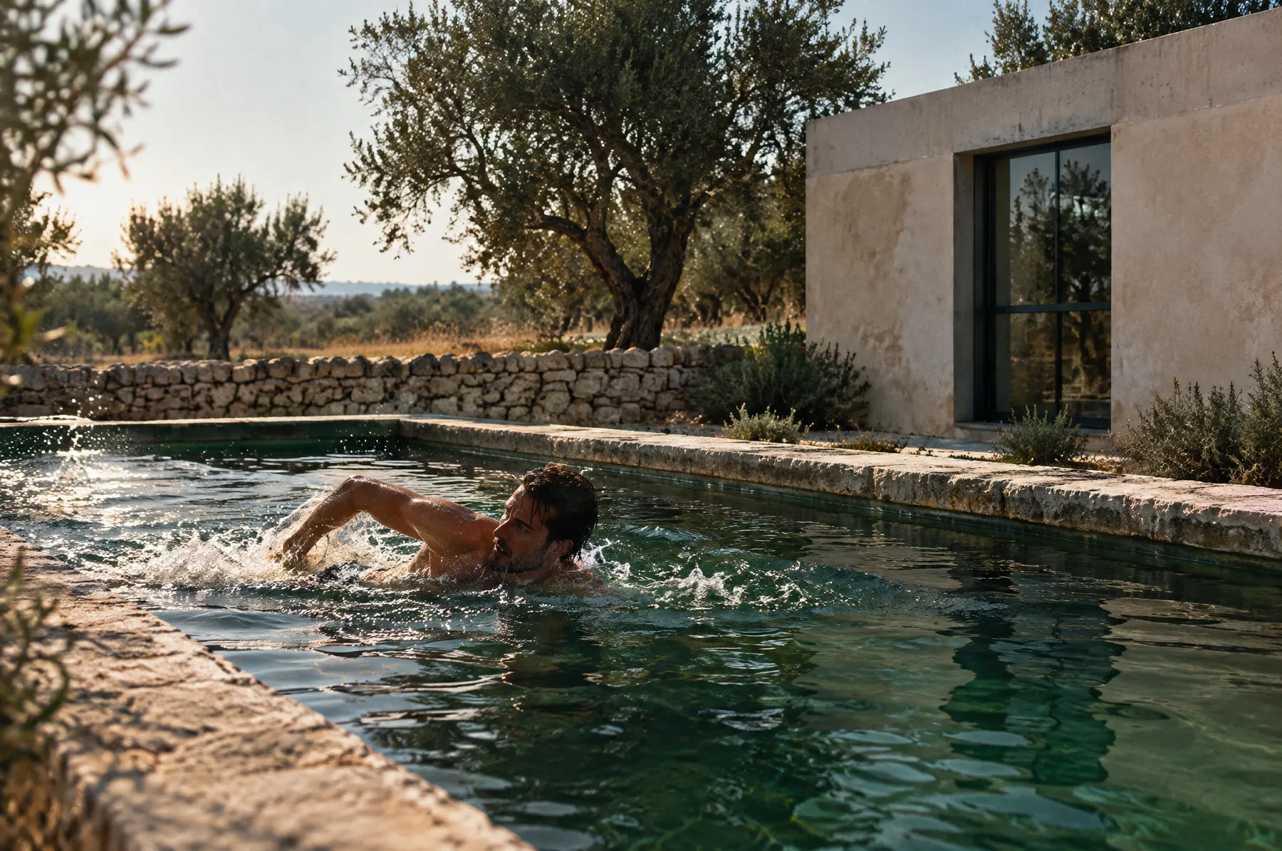 Swimmer in the pool